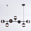 Black pendant light with smoked glass, 7-bulb - Hepta