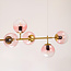 Gold pendant light Hepta in various color options, 7-bulb