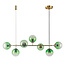 Gold pendant light Hepta in various color options, 7-bulb