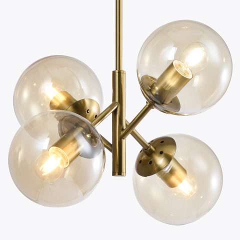 Golden pendant lights