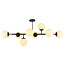 Designer ceiling light black with frosted glass, 8-bulb - Osem