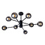 Designer black ceiling lamp with smoked glass - 8-light Idaho