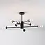 8-light ceiling light Idaho - black with clear glass globes