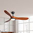 Ceiling fan with light and remote control Uccello - bronze with oak blades