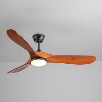 Ceiling fan with light and remote control Uccello - bronze with oak blades