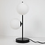 2-bulb table lamp Ethan - black with frosted glass