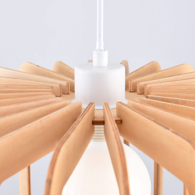 Wooden pendant light Inzai - round