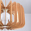 Round wooden pendant light Inzai - open shade with curved slats