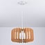 Round wooden pendant light Inzai - open shade with curved slats
