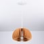 Round wooden pendant light Ikoma - open shade with curved slats