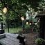 Set of festoon lights with dimmable filament LED bulbs with large cap and lens