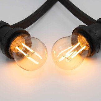 Dimmable festoon lights with double filament bulbs, 5m -100m sets