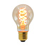 Set of festoon lights with 5W DNA spiral filament bulbs in amber glass: dimmable option