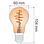Set of festoon lights with 5W croissant spiral filament bulbs in amber glass: dimmable option