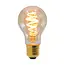 Set of festoon lights with 5W croissant spiral filament bulbs in amber glass: dimmable option