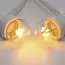 Festoon lights with raised LED filament bulbs, white cable, 10m-50m sets