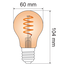 Set of festoon lights with 5W spiral LED filament bulbs, 1800K, amber glass, Ø60 without dimmer (set)