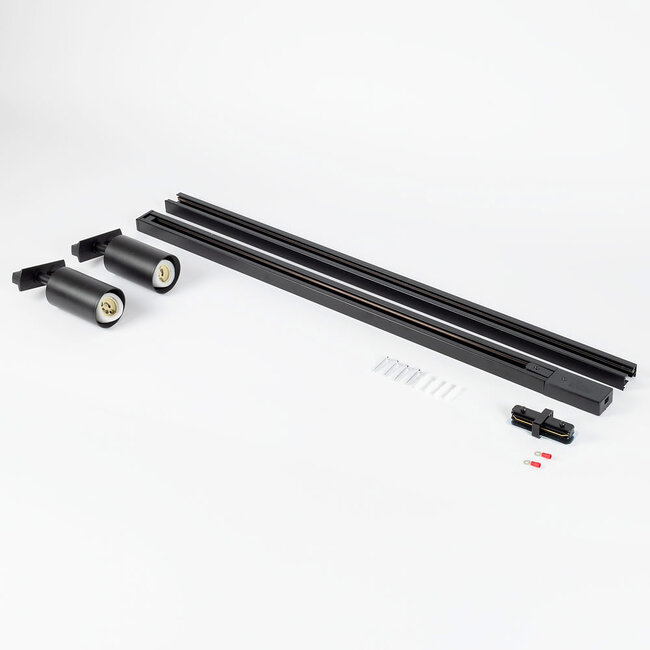 1-phase track system set of 1.5 metres with Jill spotlights, black