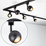 1-phase track lighting system with round ceiling spotlights - Dex