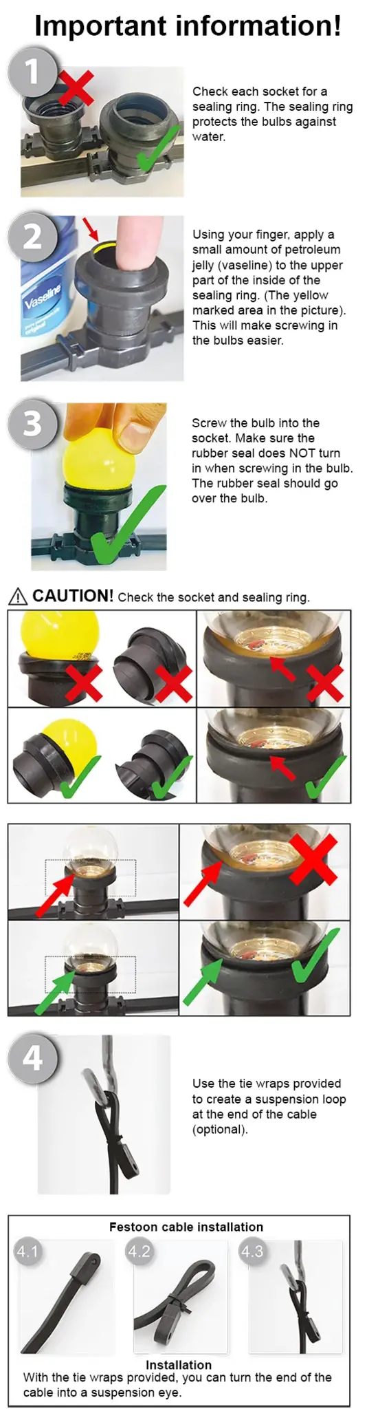 Manual for festoon lights