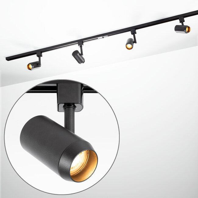 Industrial 1-phase 3-metre track lighting system with Claire spotlights - Ceiling rail