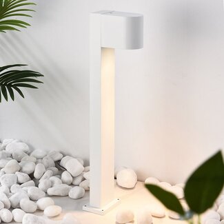 Industrial bollard outdoor light Simone, 50 cm - white Industrial bollard outdoor light Simone, 50 cm - white