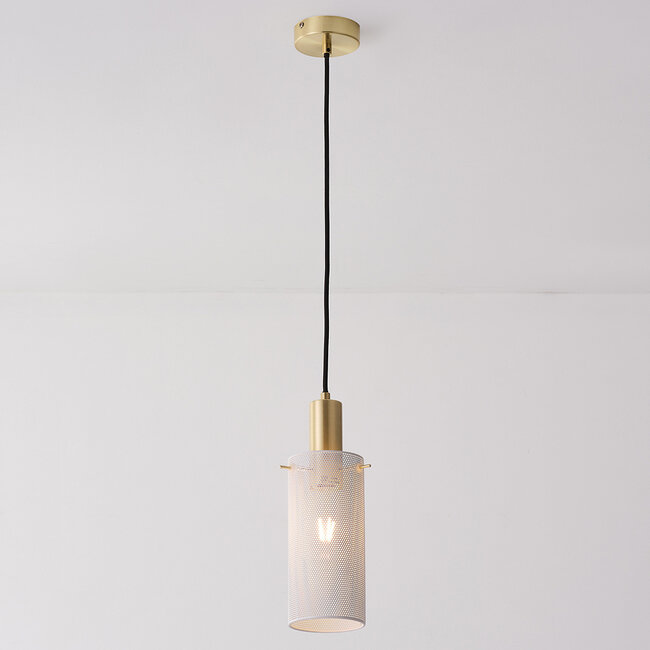 Pendant light, white and gold - Valce