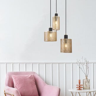 Pendant lamp Avery in black and gold