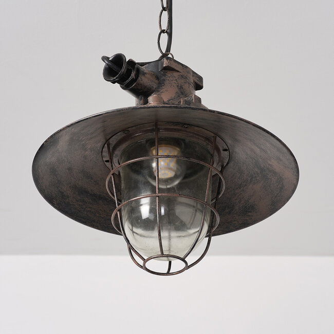 Industrial pendant lamp Fender in openwork black