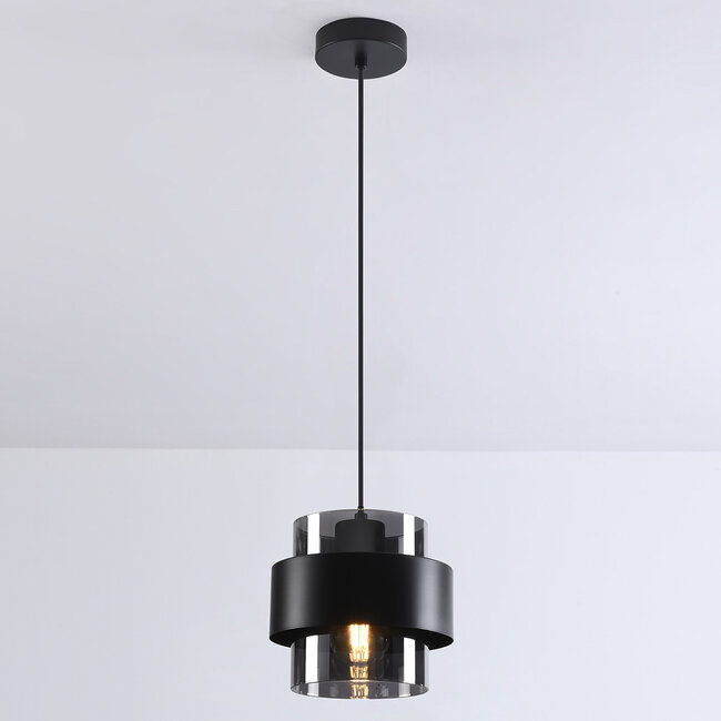 Designer pendant lamp with smoked glass - Filia