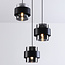 Smoked glass pendant light Fynna black, 3-bulb