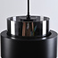 Smoked glass pendant light Fynna black, 3-bulb