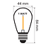 Set of festoon lights with 1-watt LED filament bulbs and white cable