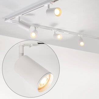 Modern 1-phase track lighting system 3 metres with Jill track lights - white Modern 1-phase track lighting system 3 metres with Jill track lights - white