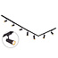 1-phase track lighting system 3 metres with black Jazz track lights
