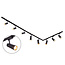 1-phase track lighting system 3 metres with black Jazz track lights
