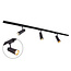 Modern 1-phase track lighting system 1.5 metres with black track lights - Jazz