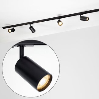Modern 1-phase track lighting system 1.5 metres with Jill track lights - black