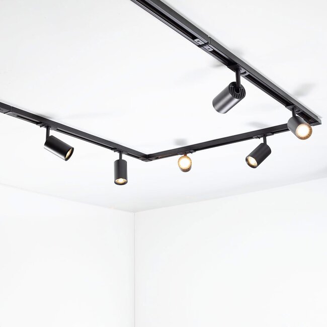 Modern 1-phase track lighting system 1.5 metres with Jill track lights - black