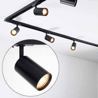 Modern 1-phase track lighting system 3 metres with Jill track lights - black