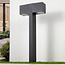 2-bulb industrial bollard outdoor light Simone with 2 square heads, 50 cm