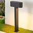 2-bulb industrial bollard outdoor light Simone with 2 round heads, 50 cm