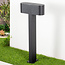 2-bulb industrial bollard outdoor light Simone with 2 round heads, 50 cm