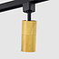Modern 1-phase track lighting system, 3 metres, Black with oak wood effect - Loek