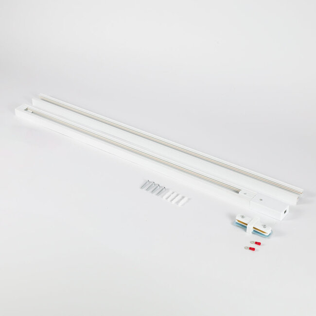 1-phase track lighting system 1.5 metres white with oak wood look - Linn