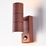 Elegant 2-bulb rust brown up and down wall light with sensor - Martina