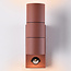 Elegant 2-bulb rust brown up and down wall light with sensor - Martina