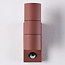 Elegant 2-bulb rust brown up and down wall light with sensor - Martina