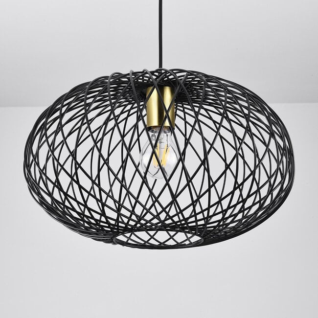 Pendant lamp Jaula in black metal