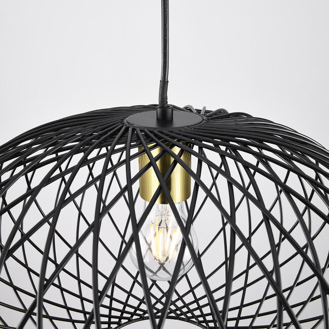 Pendant lamp Jaula in black metal